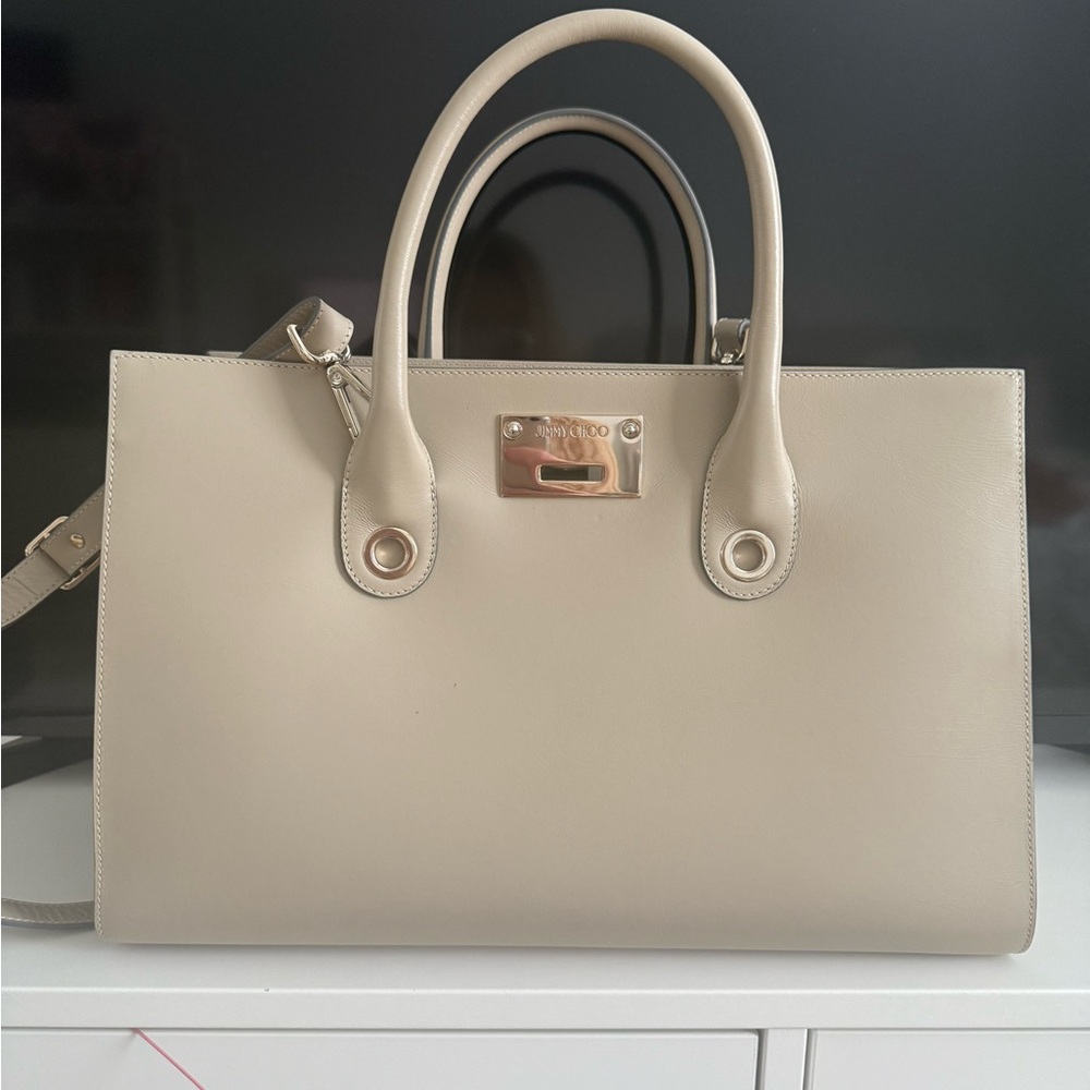 Jimmy Choo Cream Tote Bag